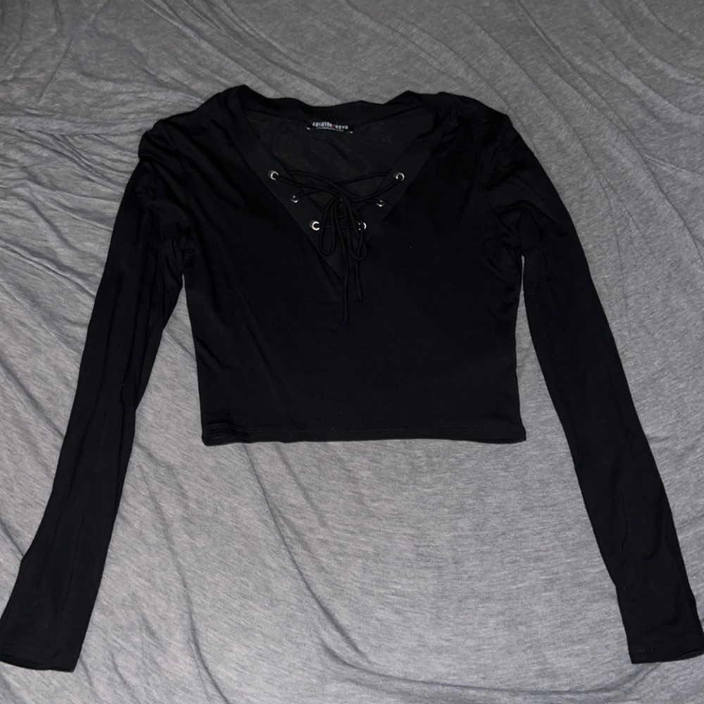 Lace-Up Crop Top